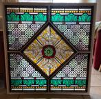 Glas in lood raam gebrandschilderd antiek, Antiek en Kunst, Antiek | Religie, Ophalen