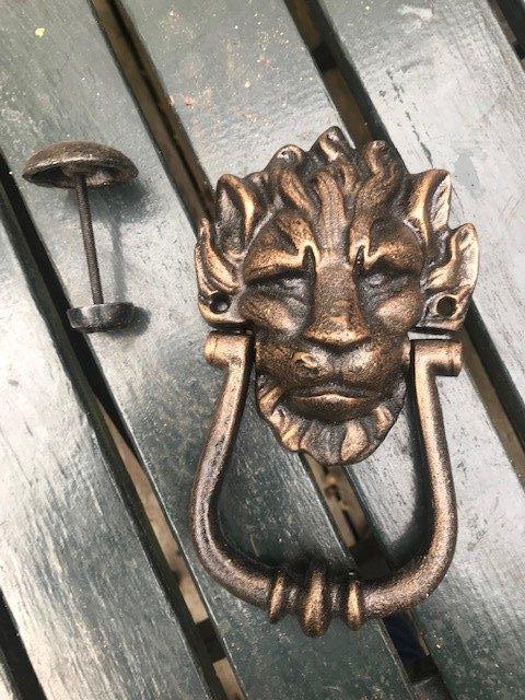 metalen deurklopper, leeuwenkop, Antiek en Kunst, Curiosa en Brocante, Ophalen of Verzenden