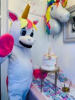 Unicorn mascotte met acteur om jouw feest compleet te maken!, Hobby en Vrije tijd, Feestartikelen | Verhuur, Ophalen of Verzenden