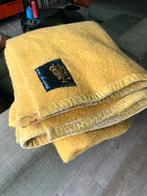Knalgele vintage wollen deken, Ophalen of Verzenden, Gebruikt