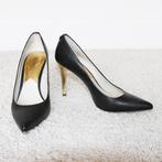 Leren Michael Kors Pumps Gouden Hak -s22 (Maat 7½|38) € 65,-, Kleding | Dames, Schoenen, Pumps, Michael Kors, Zwart, Ophalen of Verzenden