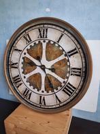 👌Schitterende klok met roterende tandraderen 4× bat, Ophalen of Verzenden, Zo goed als nieuw, Wandklok