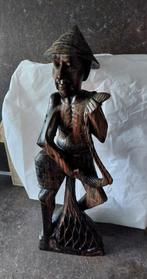 Aangeboden houten sculptuur visser, Ophalen of Verzenden