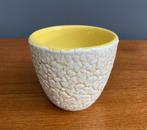50 jaren D84 JASBA gele bloempot wit craquelé Cortina decor, Gebruikt, Rond, Binnen, Ophalen of Verzenden