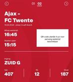 Ajax - Twente 14 april *5 kaarten* vak 407, Tickets en Kaartjes, Sport | Voetbal, April