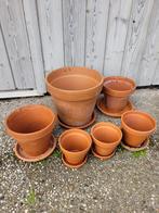 Terracotta Bloempotten Set - 6 stuks, Gebruikt, Rond, Tuin, Minder dan 40 cm