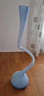 Mooie blauwe retro vintage druppelvaas., Ophalen, 50 tot 75 cm, Blauw, Glas