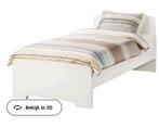 Eenpersoonsbed Askvoll Ikea inclusief matras en lattenbodem, 90 cm, Ophalen of Verzenden, Eenpersoons, Wit