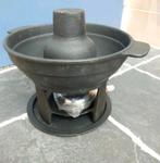 Zware Gietijzeren Fondue set, zgan!, Ophalen of Verzenden, Zo goed als nieuw, Brander, Fonduepan