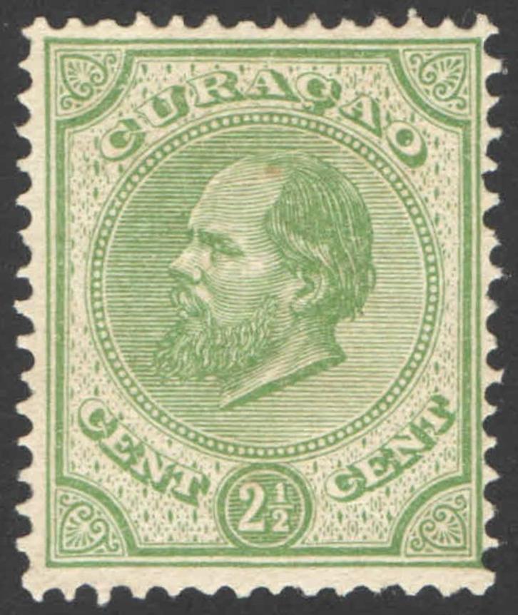 Curacao NVPH nr 1 ongebruikt Koning Willem III 1873, Postzegels en Munten, Postzegels | Nederlandse Antillen en Aruba, Postfris