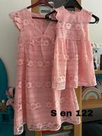 Moeder & Dochter Jurken Set - Maat 122 & S, Kleding | Dames, Ophalen of Verzenden, Zo goed als nieuw, Knielengte, Roze