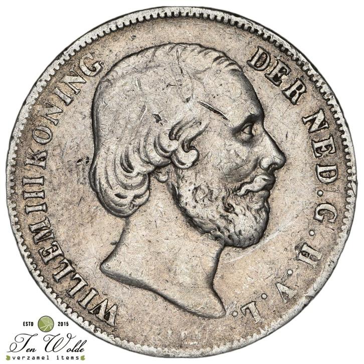 Nederland 1 Gulden 1859, Postzegels en Munten, Munten | Nederland, Losse munt, 1 gulden, Koning Willem III, Zilver, Ophalen of Verzenden