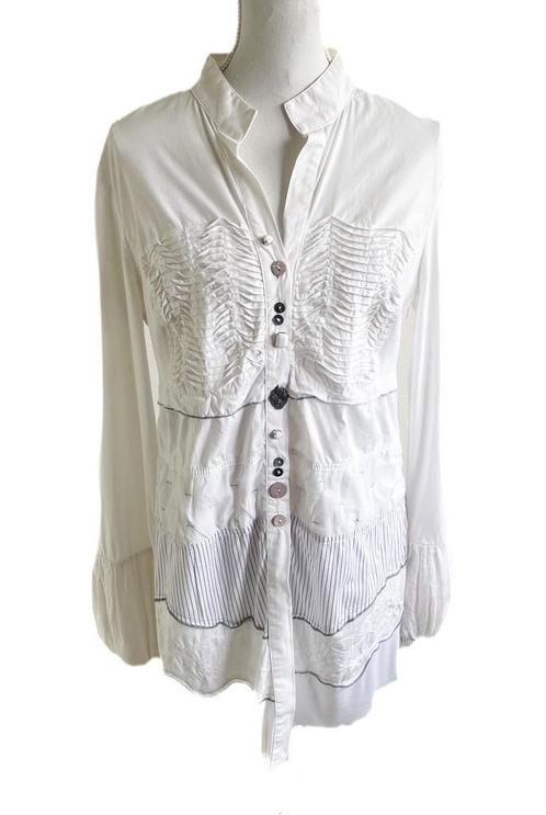 Leuke blouse van Elly L/XL, Kleding | Dames, Blouses en Tunieken, Zo goed als nieuw, Maat 46/48 (XL) of groter, Wit, Ophalen of Verzenden
