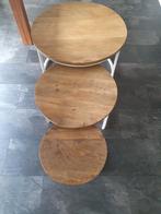 set 3 salontafels Pronto wonen, Huis en Inrichting, Tafels | Salontafels, Overige houtsoorten, 50 tot 100 cm, Rond, Nieuw