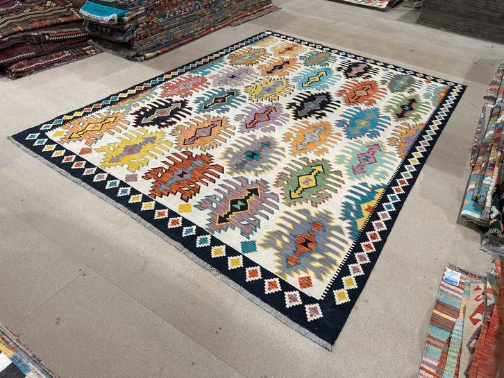 Kelim Tapijt 365x264 cm - Nieuw!, Huis en Inrichting, Stoffering | Tapijten en Kleden, Nieuw, 200 cm of meer, Rechthoekig, Wit