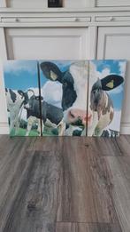 Drieluik Canvas  Koeien, Huis en Inrichting, Woonaccessoires | Schilderijen, Tekeningen en Foto's, Ophalen, Minder dan 50 cm, 50 tot 75 cm