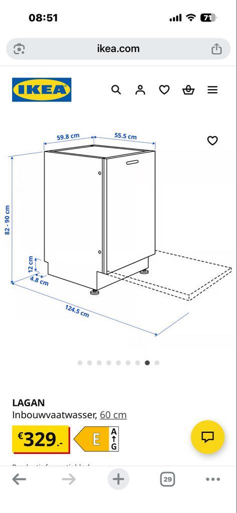 Inbouw Vaatwasser -  whirlpool met defecte scharnier, Witgoed en Apparatuur, Vaatwasmachines, Gebruikt, Inbouw, 85 tot 90 cm, 45 tot 60 cm