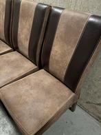 4 Eco-leren Stoelen - Samen te Koop, Huis en Inrichting, Stoelen, Ophalen, Gebruikt, Bruin, Leer