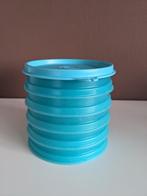 Tupperware, set van 5 stapelbakjes, bewaardoos, met deksel, Blauw, Ophalen of Verzenden, Zo goed als nieuw