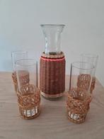Vintage kan met 4 glazen, Huis en Inrichting, Keuken | Servies, Overige typen, Ophalen of Verzenden, Overige stijlen, Glas