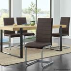 Online Veiling: Eetkamerstoelen 4-delig Vegas Bruin, Nieuw