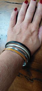 Fossil Armbandenset - Zwart, Wit, Metaal & Mosterdgeel, Ophalen of Verzenden, Zo goed als nieuw, Zwart, Staal