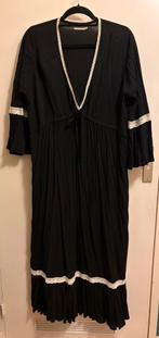 Ibiza mode boho lange jurk  zwart wit rand viscose L/xx, Kleding | Dames, Verzenden, Zo goed als nieuw, Groen, Onder de knie