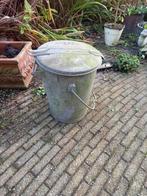 Twee zinken afvalemmers, Tuin en Terras, Vo, Gebruikt, Minder dan 30 cm, Rond