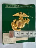 VINTAGE US MARINE CORPS DRESS COLLAR EMBLEM, Verzenden, Marine, Amerika, Embleem of Badge