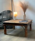 Massief houten salontafel, Ophalen, Gebruikt, 50 tot 100 cm, Vierkant