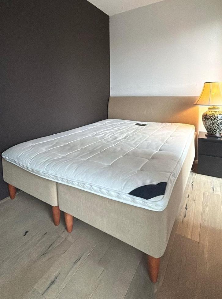 Exclusieve boxspring 160x200 incl. topper met paardenhaar, Huis en Inrichting, Slaapkamer | Boxsprings, Gebruikt, 160 cm, 200 cm