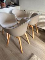 Set van 4 grijze eettafel stoelen, Huis en Inrichting, Stoelen, Ophalen, Gebruikt, Vier, Grijs