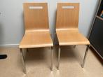 Twee houten stoelen met metalen frame, Ophalen, Twee, Bruin, Zo goed als nieuw