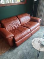 Cognac kleur 2,5 zitter electrisch verstelbaar, Huis en Inrichting, Ophalen of Verzenden, Zo goed als nieuw, 200 tot 250 cm, Leer