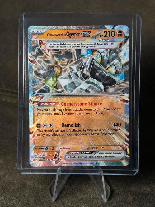 Cornerstone Mask Ogerpon Ex #112 112/167 Twilight Masquerade, Hobby en Vrije tijd, Verzamelkaartspellen | Pokémon, Nieuw, Losse kaart