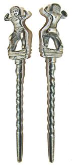 Tobacco Pijpewroeter Zilver met naakt meisje   a998, Antiek en Kunst, Ophalen of Verzenden, Zilver