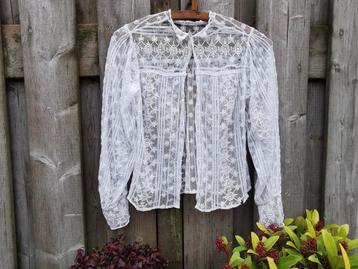 Oude helemaal kanten blouse bodice, prachtig kant Miekje  beschikbaar voor biedingen