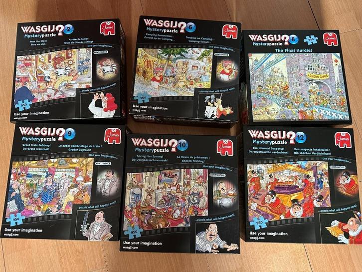 Wasgij puzzels Mystery nr 2, 6, 9, 12, Hobby en Vrije tijd, Denksport en Puzzels, Zo goed als nieuw, Legpuzzel, 500 t/m 1500 stukjes