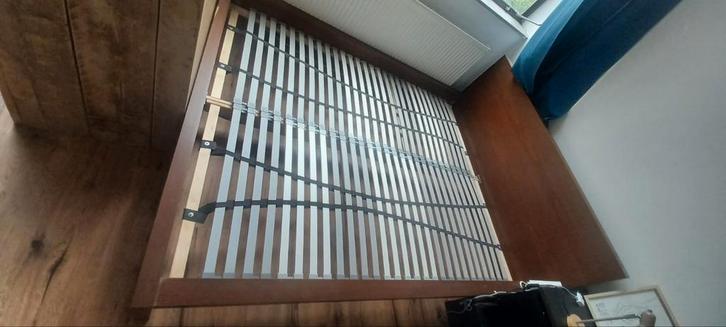 Ikea Malm bed 160x200 + Luroy lattenbodems, Huis en Inrichting, Slaapkamer | Bedden, Gebruikt, Tweepersoons, 160 cm, 200 cm, Hout