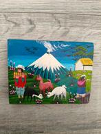 Tigua painting Ecuador Andes landschap, Ophalen of Verzenden
