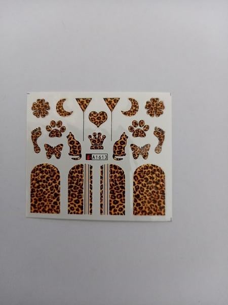 Velletje nagel water decals stickers A1613 tijgerprint, Bruin, Verzenden, Nieuw, Handen en Nagels