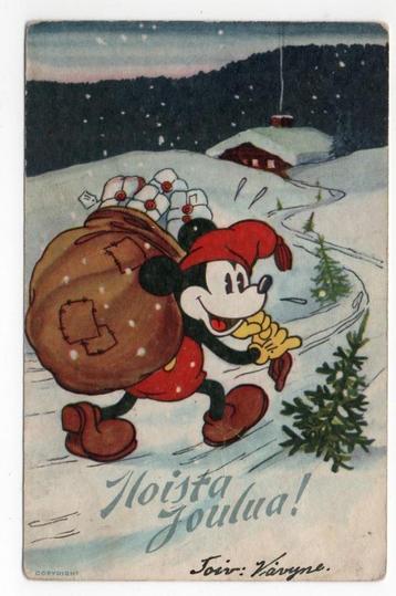 MICKEY MOUSE als KERSTMAN - Gel. 1939 FINLAND - Disney beschikbaar voor biedingen