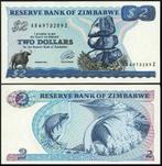 Zimbabwe 1983/1994, 1e uitgave 2 en 5 dollar biljet (UNC), Postzegels en Munten, Bankbiljetten | Afrika, Los biljet, Zimbabwe