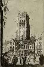 500. Ets, Martin van Waning, stadsgezicht, 1920-1940, Antiek en Kunst, Kunst | Etsen en Gravures, Ophalen of Verzenden