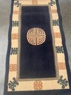 Vintage loper 60cm x 110cm kleed tapijt scheerwol blauw, Beige, 100 tot 150 cm, Verzenden, 50 tot 100 cm