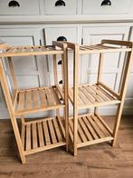 2 bamboe badkamer rekken/kastjes, Huis en Inrichting, Badkamer | Badkamermeubels, Ophalen, Overige typen, 50 tot 100 cm, Zo goed als nieuw