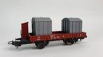 Lima 660513 H0 platte wagon met 2 containers. S29, Tweedehands verkoop, Tweedehands verkoop, Wisselstroom, Gebruikt