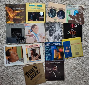 14 jazz lp's. Hawkins, smith ,basie,vaughan,tatum,hampton. beschikbaar voor biedingen