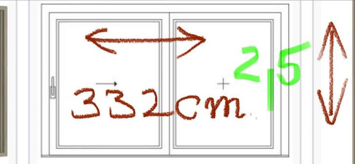 Schuifpui Kunststof Raamkozijn 332x250cm, Doe-het-zelf en Verbouw, Kozijnen en Schuifpuien, Nieuw, Raamkozijn, Kunststof, 75 tot 150 cm