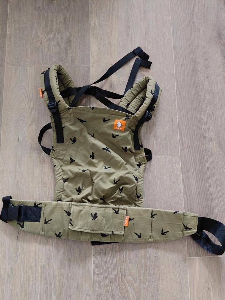 Tula Free to Grow draagzak groen met vogels, Kinderen en Baby's, Babydragers en Draagdoeken, Zo goed als nieuw, Draagzak, Buik of Rug